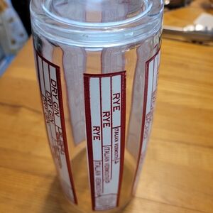 Classic Cocktail Recipe Glass with Red Stripes